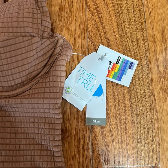 NWT TIME AND TRU UNDERWIRED SMOCKED LACE UP FRONT BOW ONE PIECE SWIMSUIT SIZE S - Picture 10 of 12